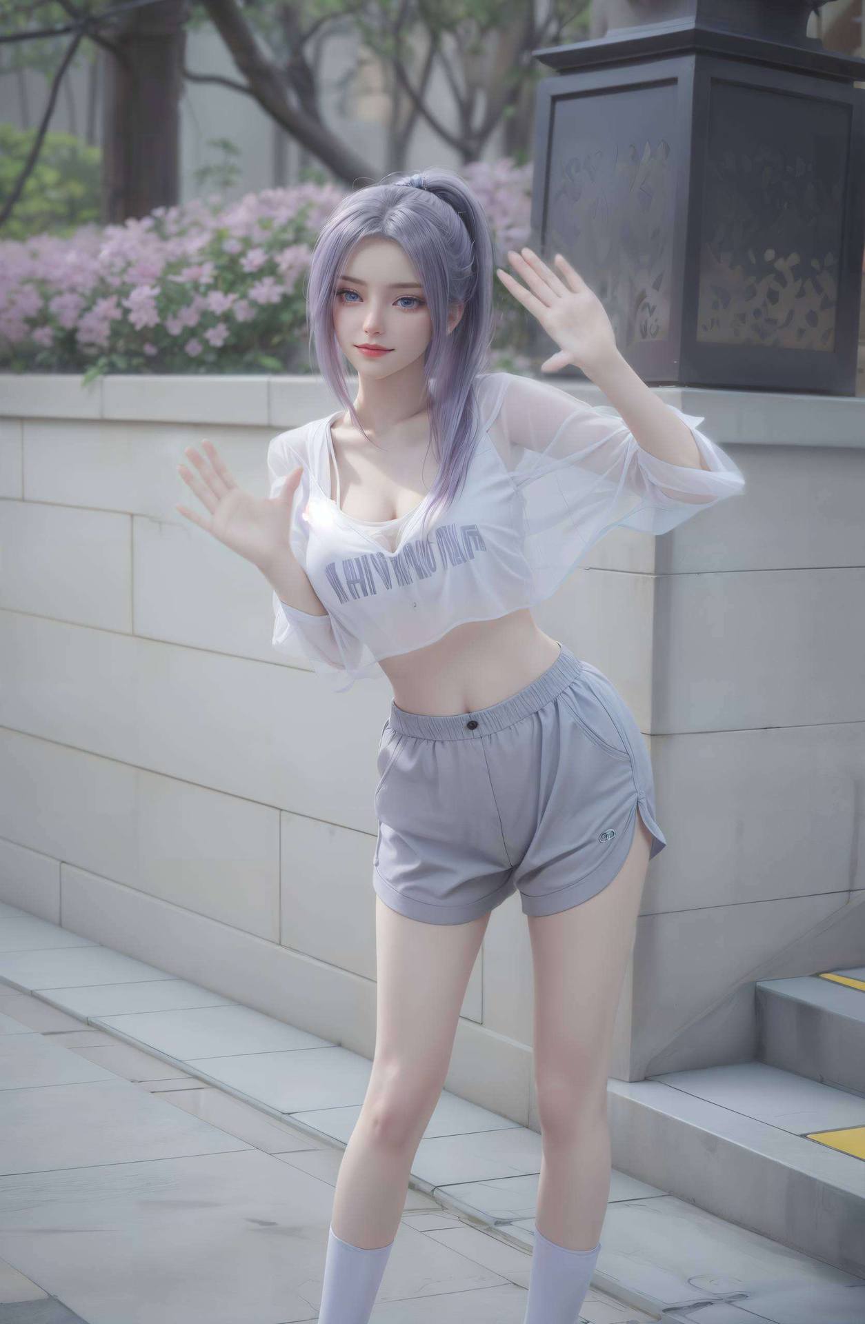 动漫美女韵无穷,玄幻世界诗意长月下风华共赏图