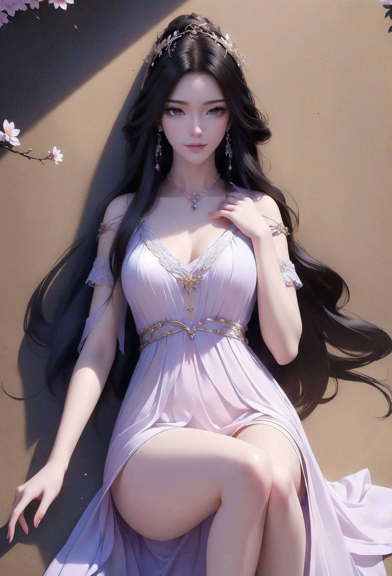 画卷中展动漫女神