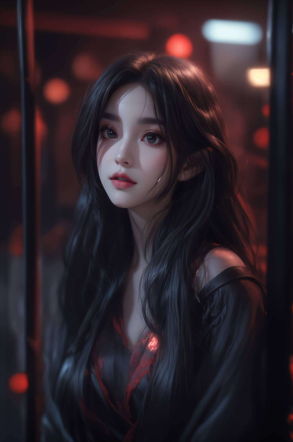 想要设置这款AI美女壁纸？只需轻触屏幕让你的桌面瞬间焕然一新！