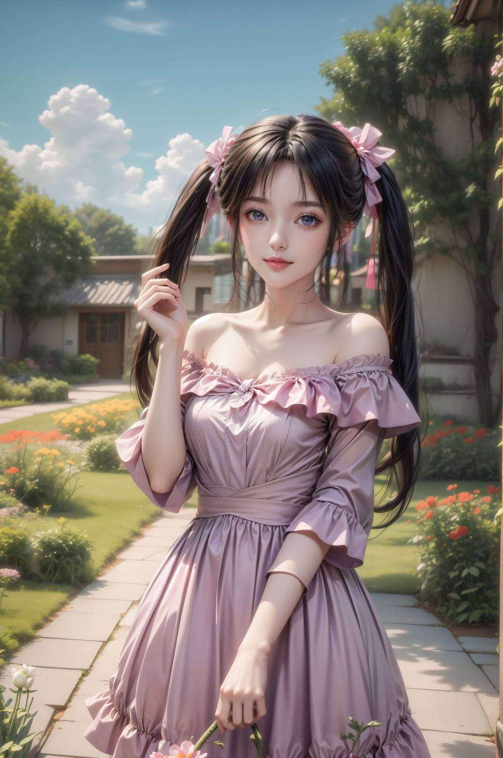 这款AI国漫壁纸粉色系的色彩搭配