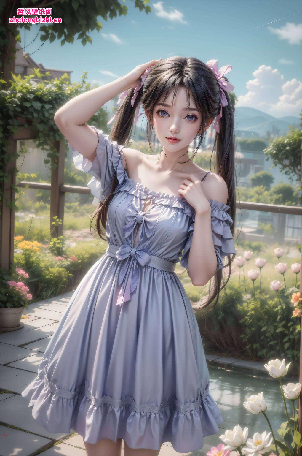 将女神的灵动可爱展现得淋漓尽致这款全屏AI绘画壁纸