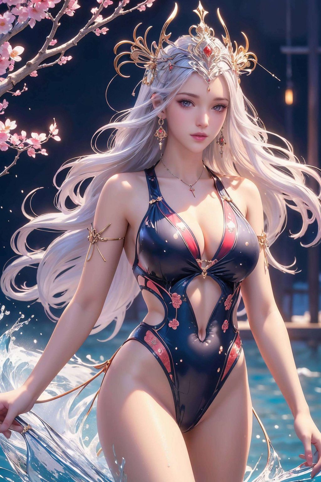 这幅1080p的AI绘画壁纸油画风格细腻入微