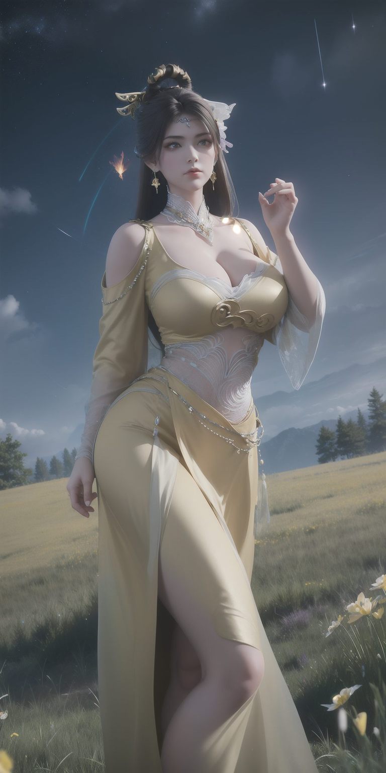 现代4K高清国漫女神全屏AI绘画动作素材