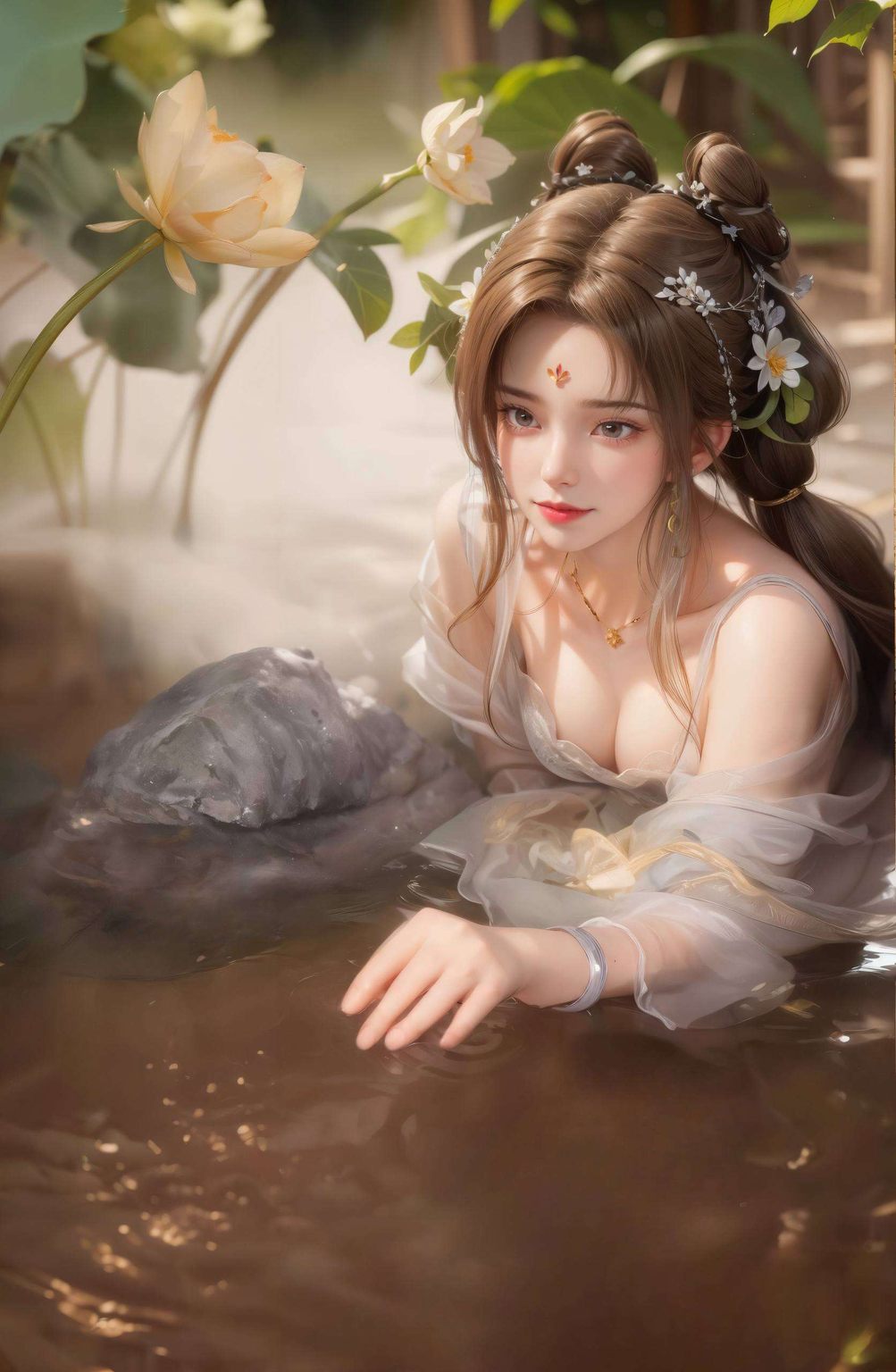 捕捉国漫美女的灵动瞬间全屏AI绘画动作素材梦幻平板国漫美女潮图壁纸