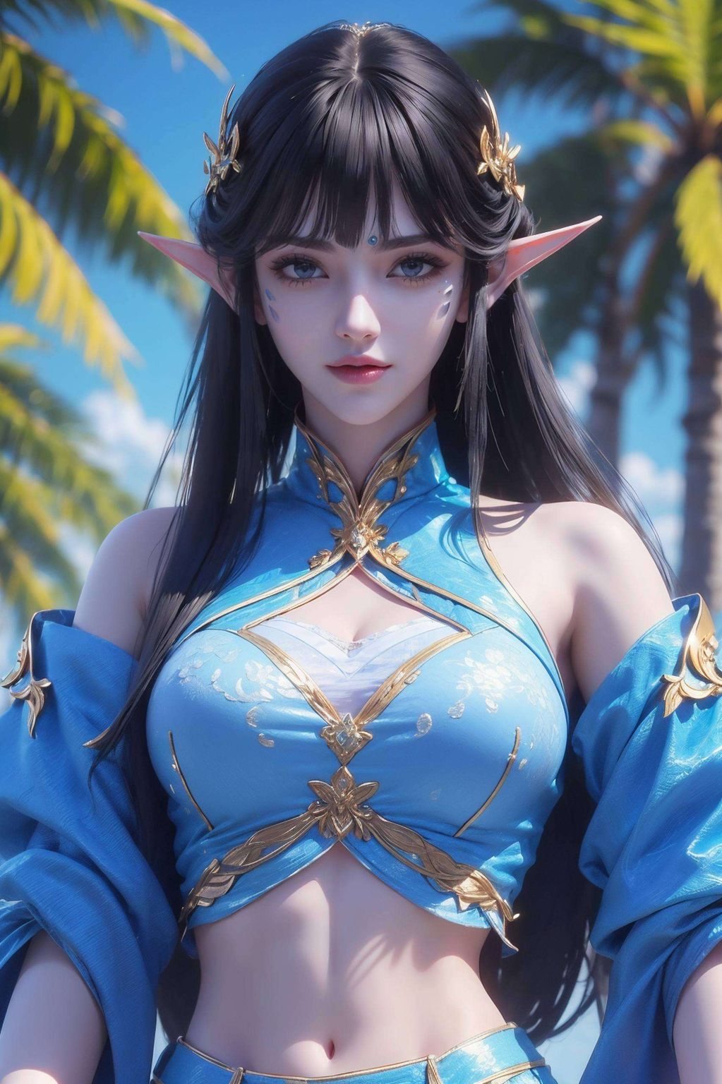 搭配动物元素的生动活泼国漫美女的灵动风采