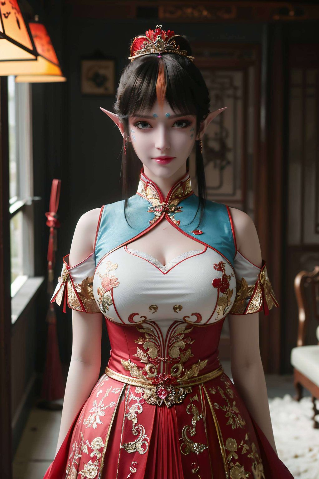 她的笑容仿佛能点亮整个屏幕以AI绘画的精湛技艺