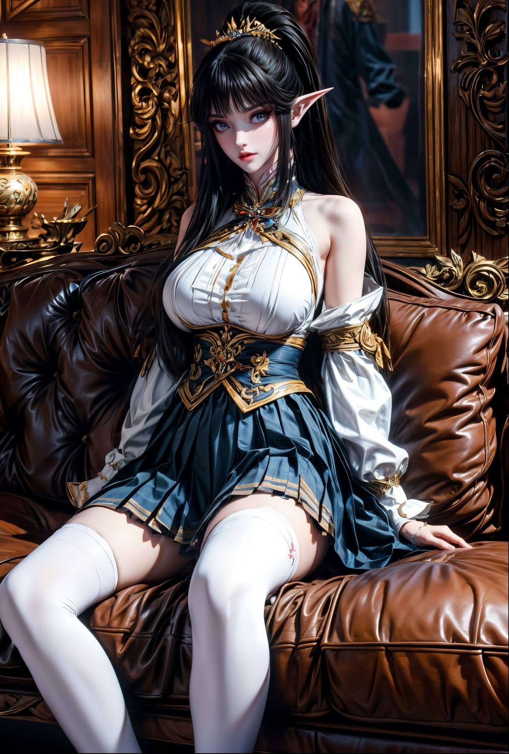 画面中展现了她大长腿的优雅魅力