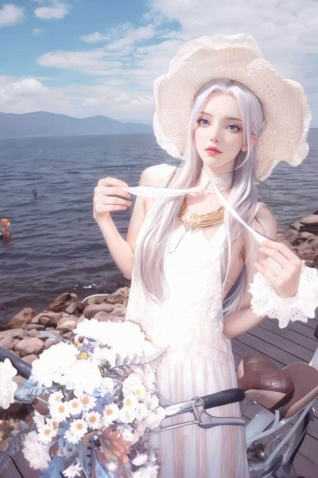 以韩月原创动漫形象为灵感的绿色极简4k高清锁屏壁纸为你的手机注入一抹绿意与活力