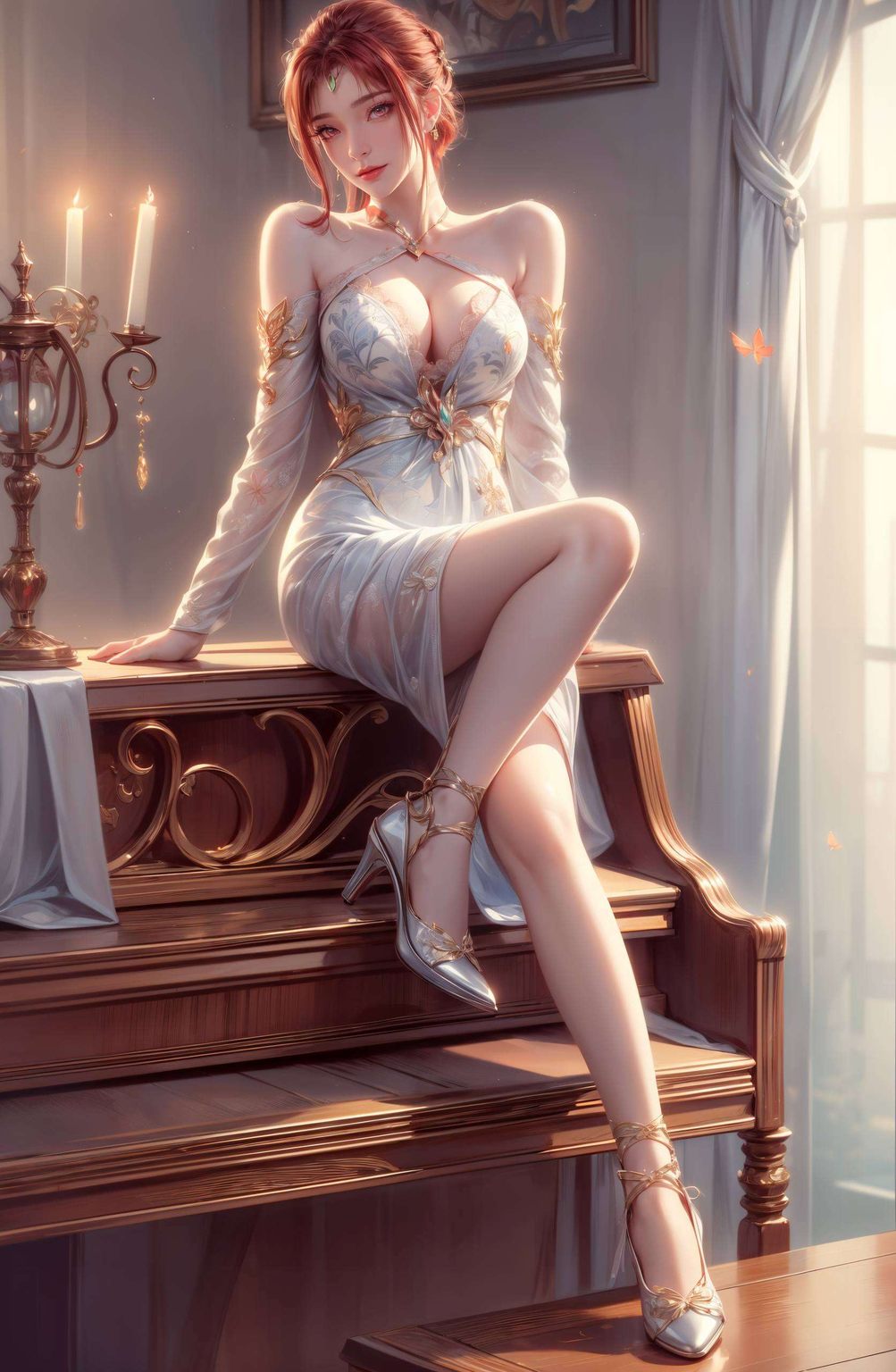 仿佛跃然纸上以红凰的泳装形象为主题