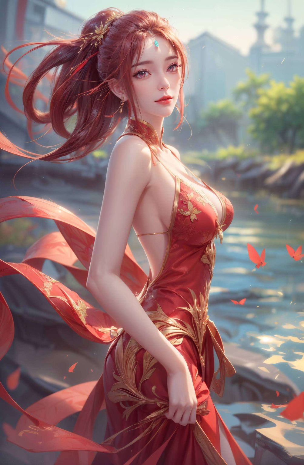 这款抽象线条风格的苹果国漫女神桌面壁纸各位国漫迷们