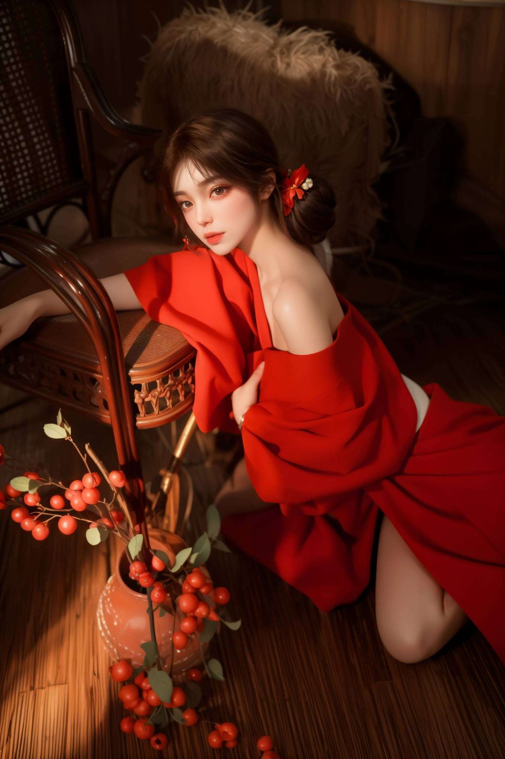 让她的每一个表情都生动逼真在这片鲜艳的超高清4K简洁壁纸中