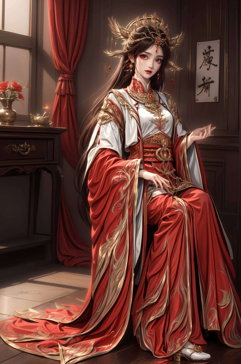 细腻的笔触、独特的色彩搭配让火灵儿仿佛从画中走出