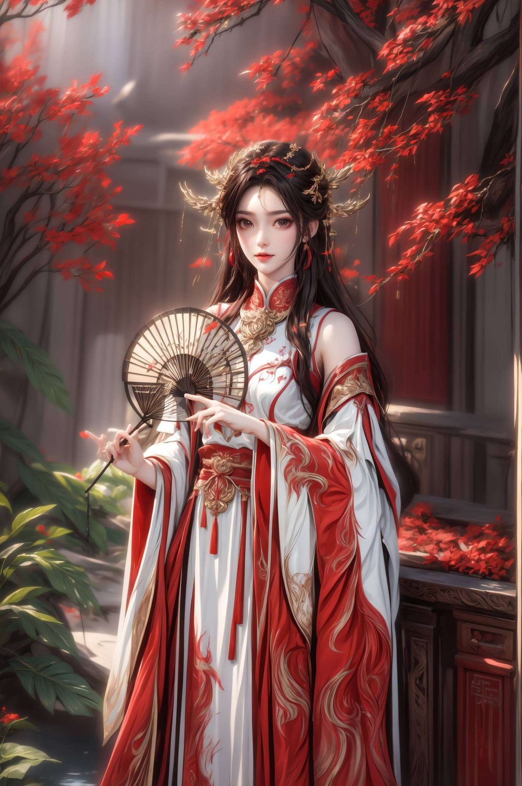 打造你的专属视觉盛宴！这款AI国漫女主火灵儿正脸高清壁纸让你在每一次滑动间