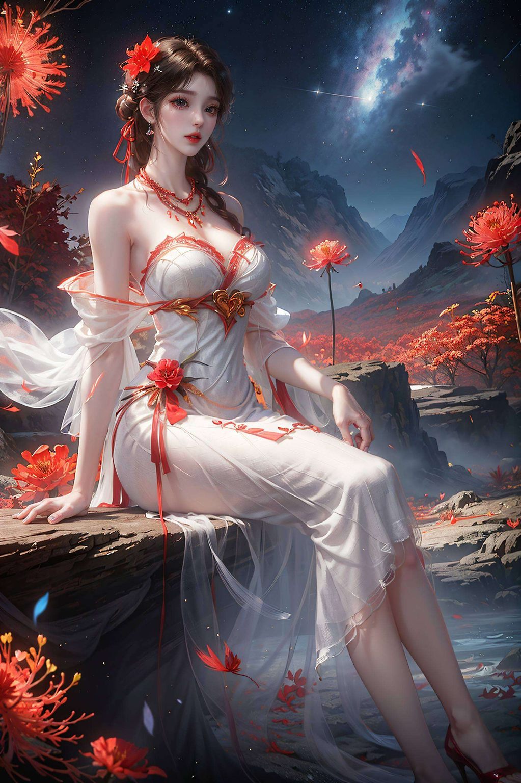 绘制国漫女神火灵儿的对称动作壁纸尽显灵动身姿