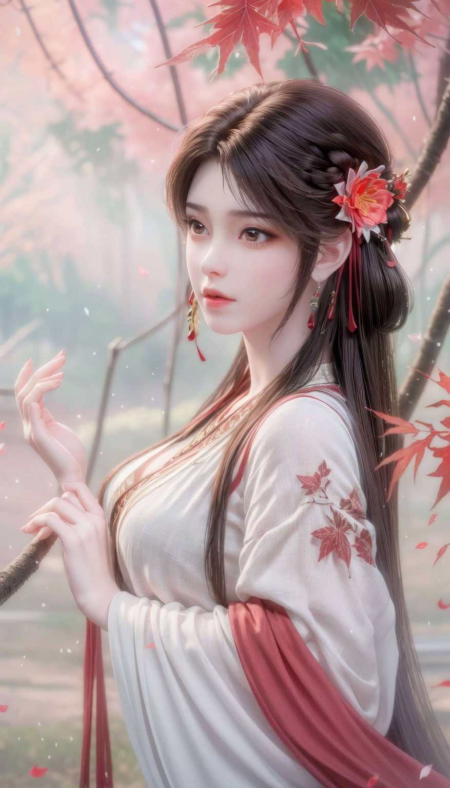 为你的手机带来别样的视觉盛宴这款精美绝伦的单色2k高清国漫美女潮图壁纸