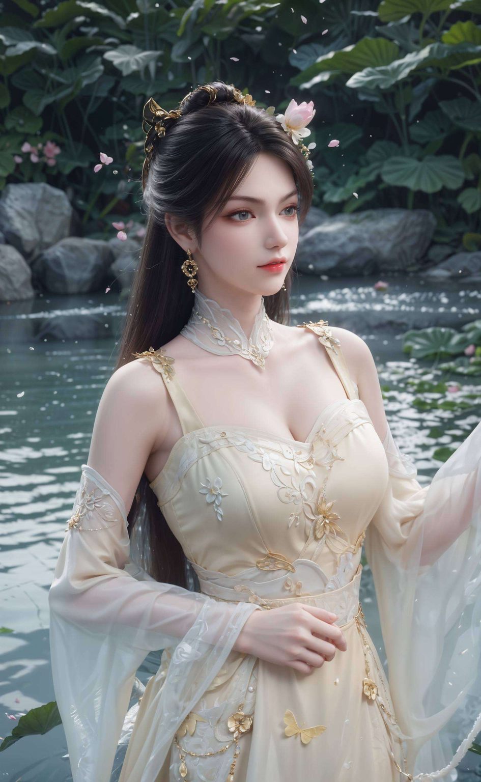 细腻笔触勾勒出东方韵味高清壁纸映衬她的婉约风华