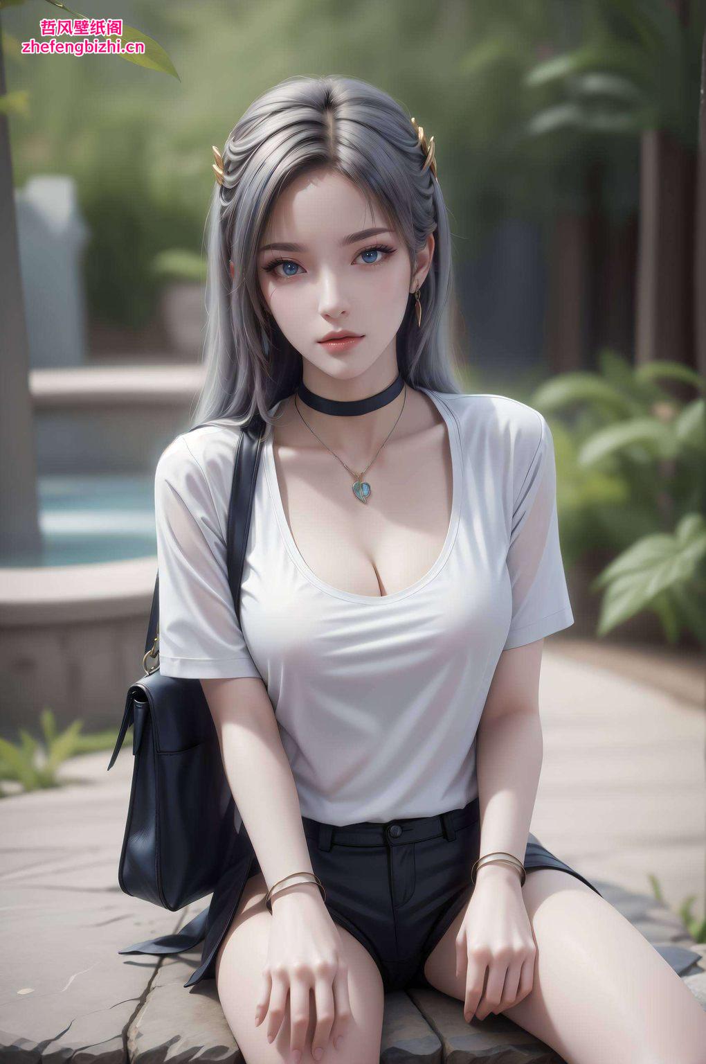 将神秘与优雅完美融合以九幽雀鸟为灵感的单色超高清4K国漫美女潮图壁纸