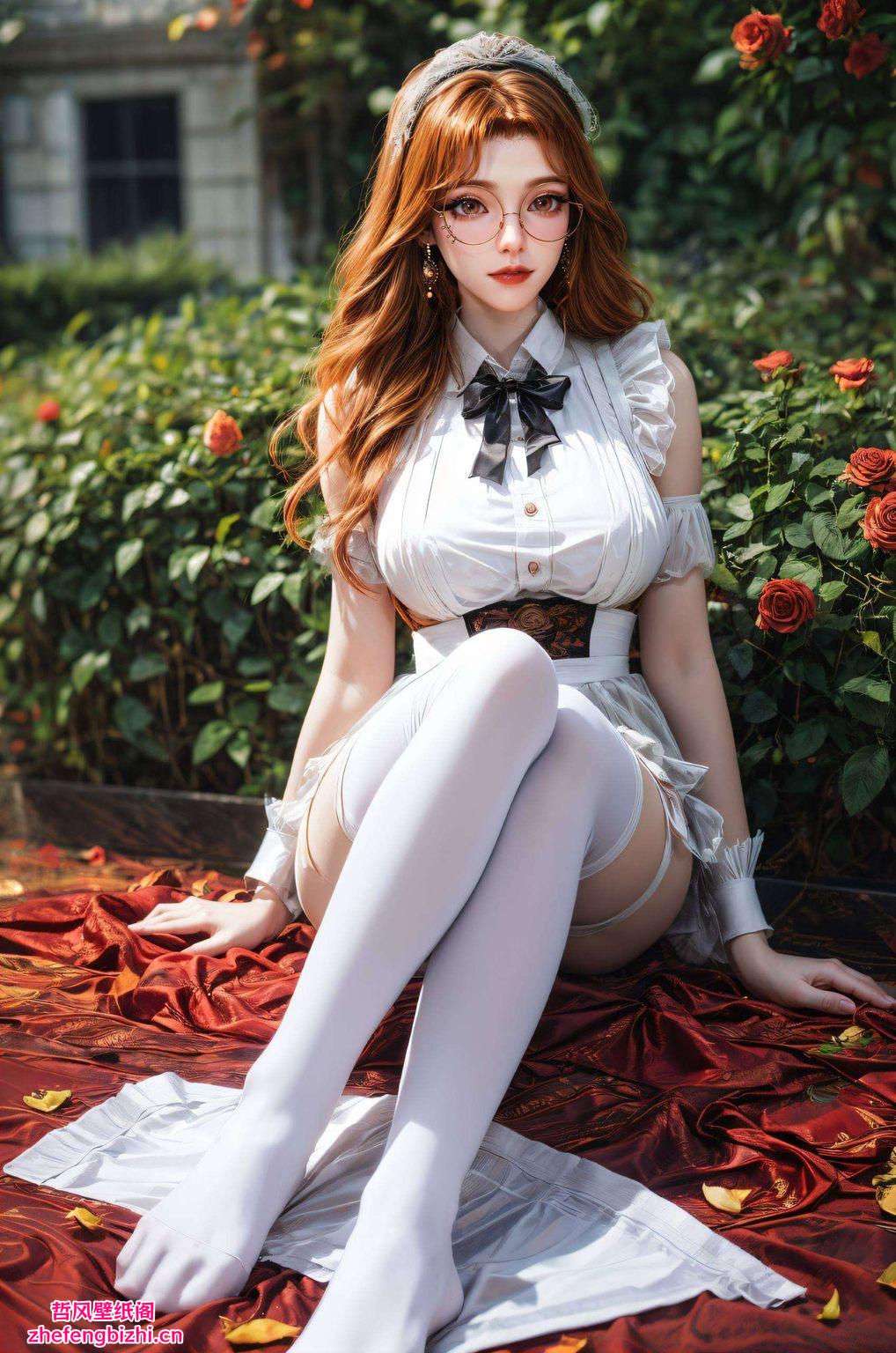 这款AI绘画角色构图壁纸让橘子姐的美貌与气质跃然纸上