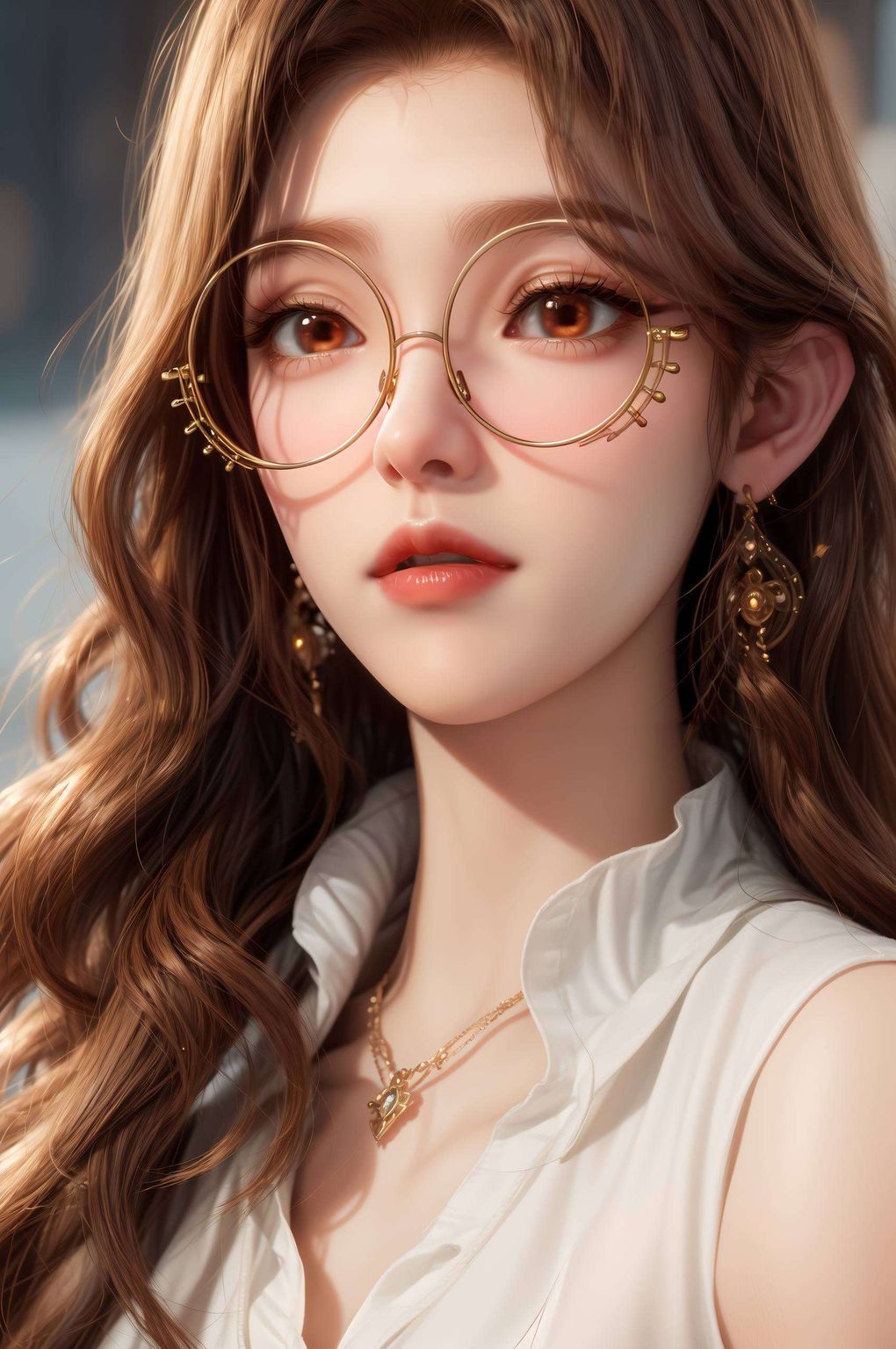 这款手绘风格的AI绘画作品绘制4K橘子姐的壁纸