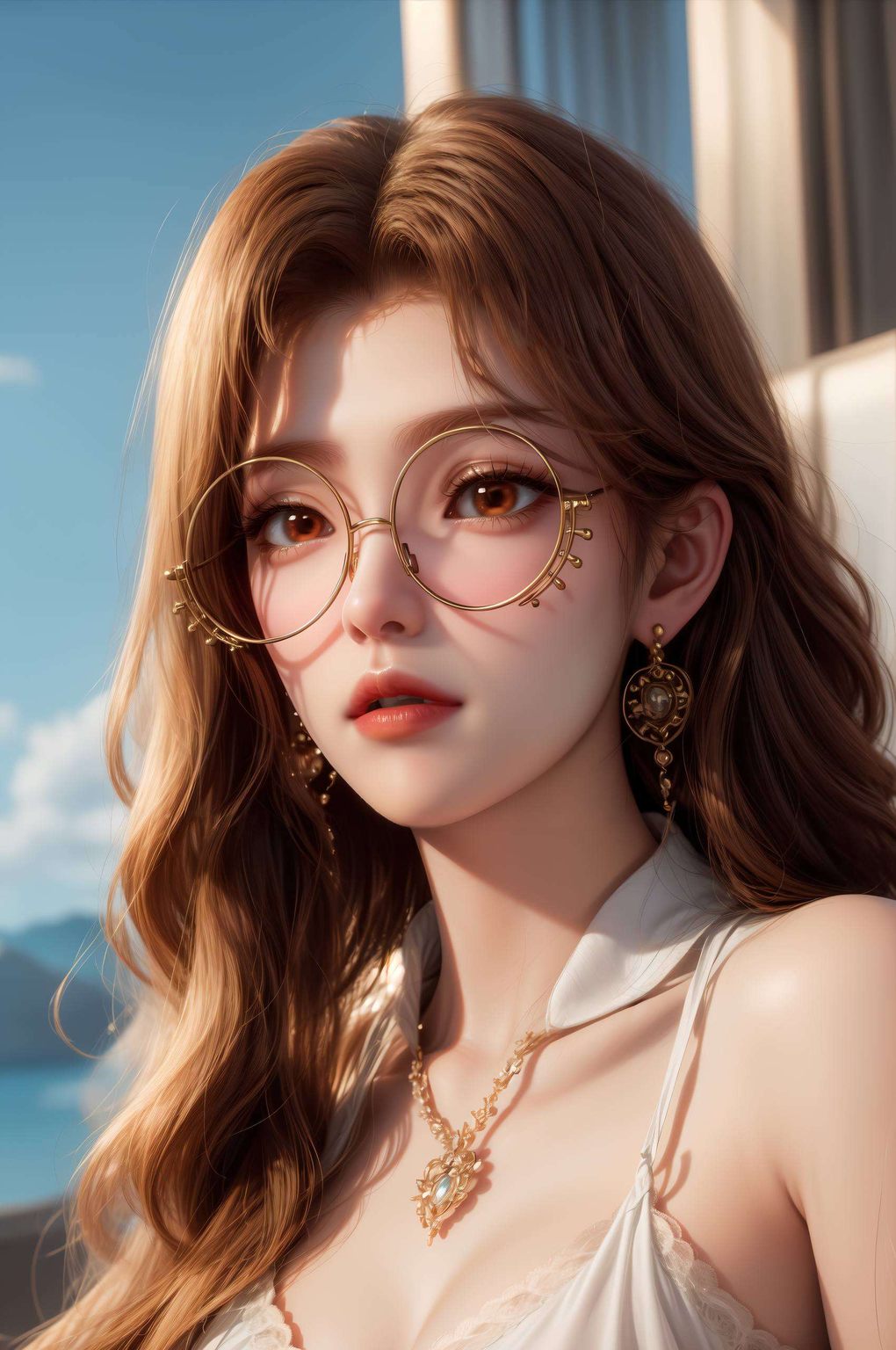 仿佛一键锁屏清晨的第一缕阳光洒在橘子姐的睡衣上