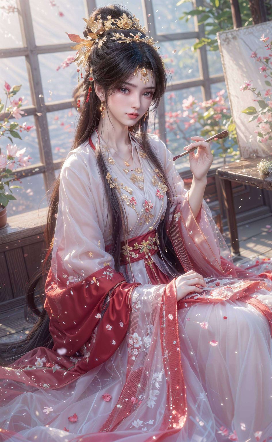 她仿佛从国漫故事中走出这款AI国漫美女游戏壁纸