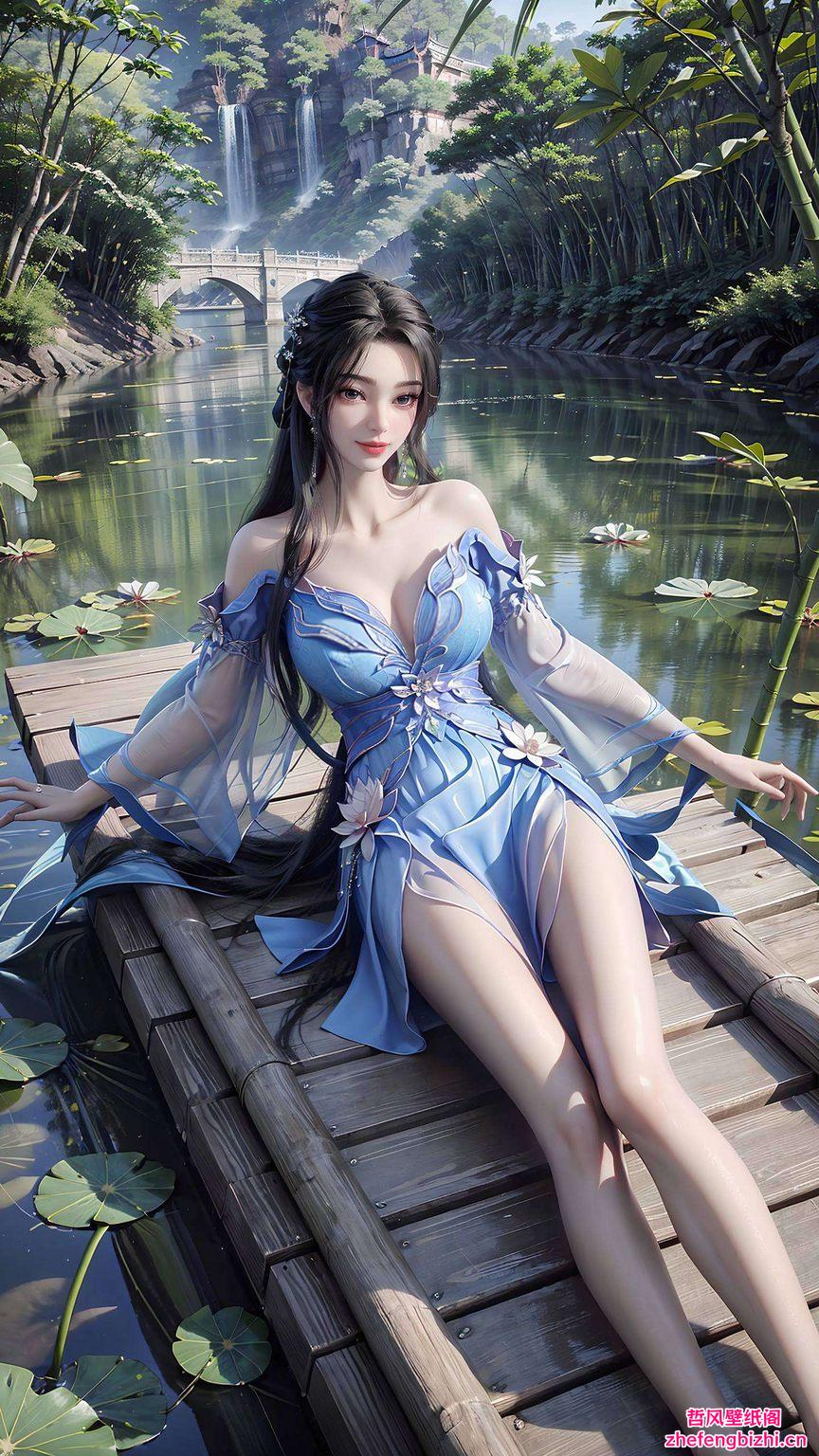 感受现代与传统的碰撞,AI国漫女生现代平板动画壁纸：在这里