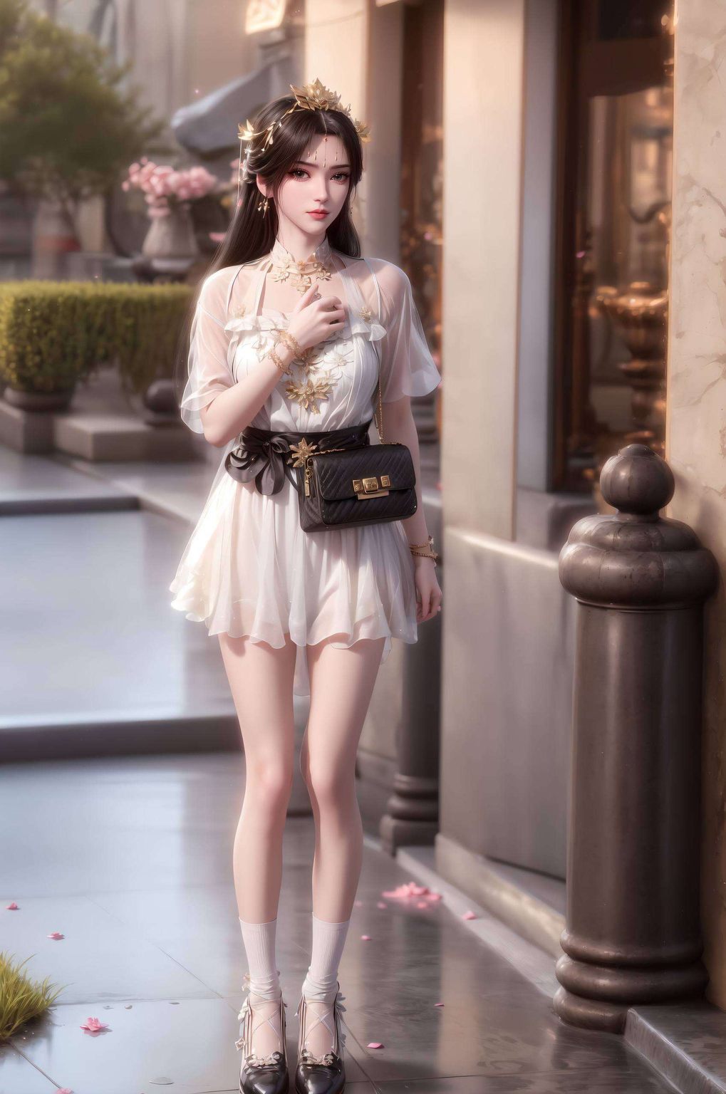 萌化你的手机！这款国漫女神可爱壁纸绘制李慕婉大长腿的壁纸