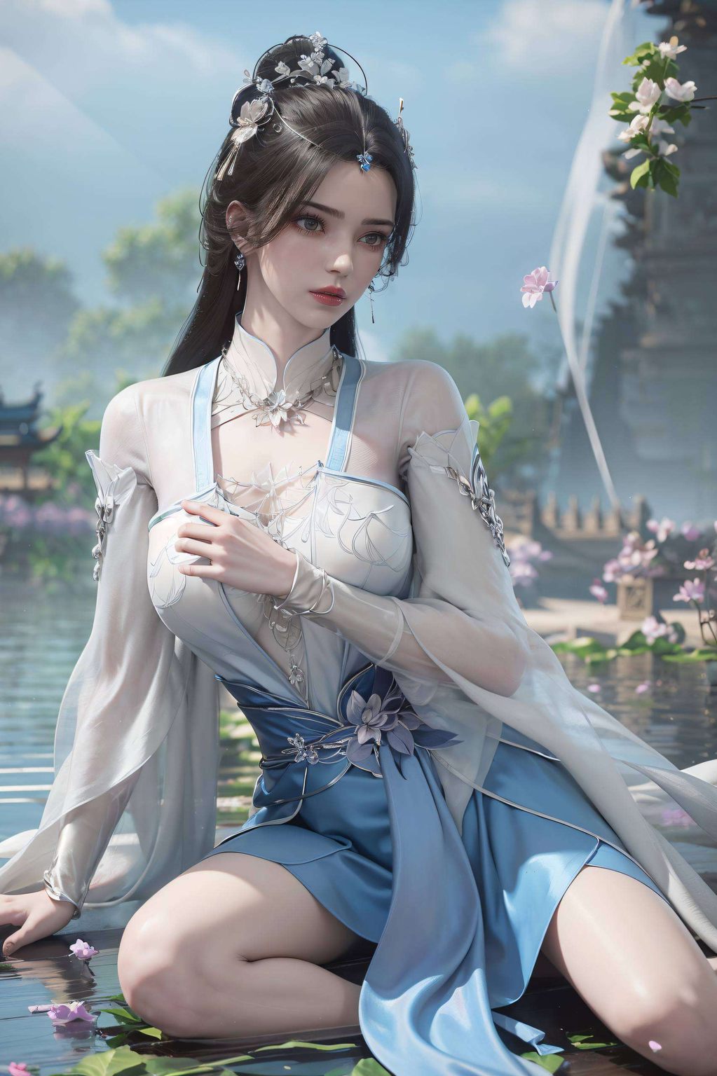 高清壁纸映衬出她端庄的古典美绘制于细腻笔触间的李慕婉婚服