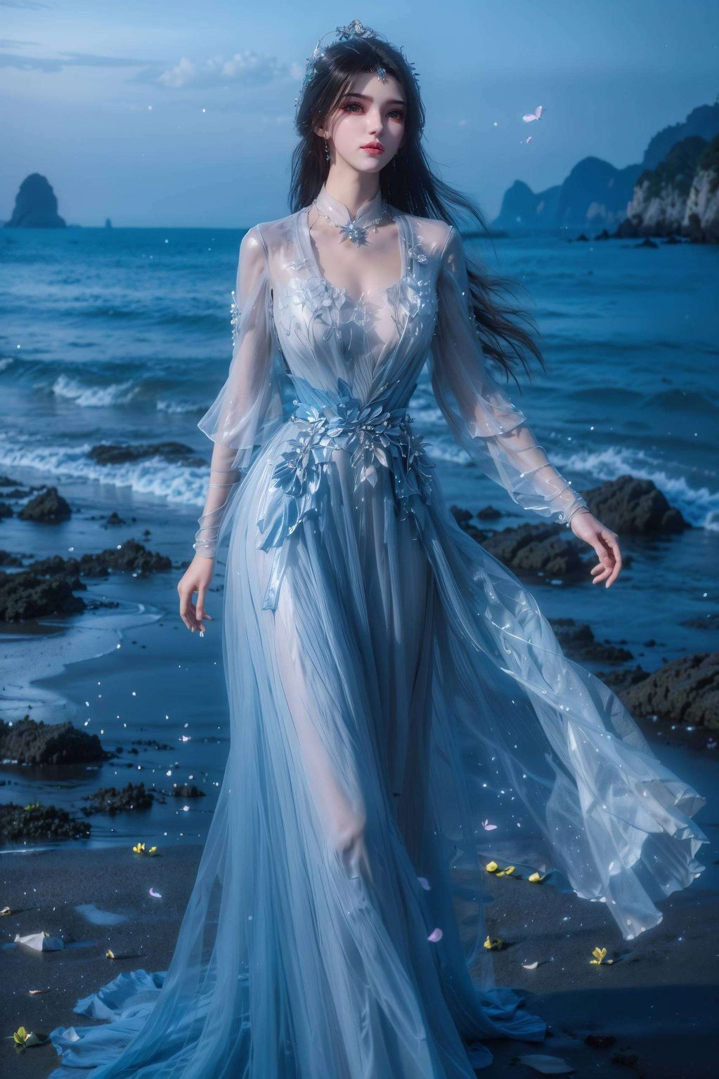 李慕婉和王林两位角色置身其中碎花的点缀为古风美女带来了别样的韵味