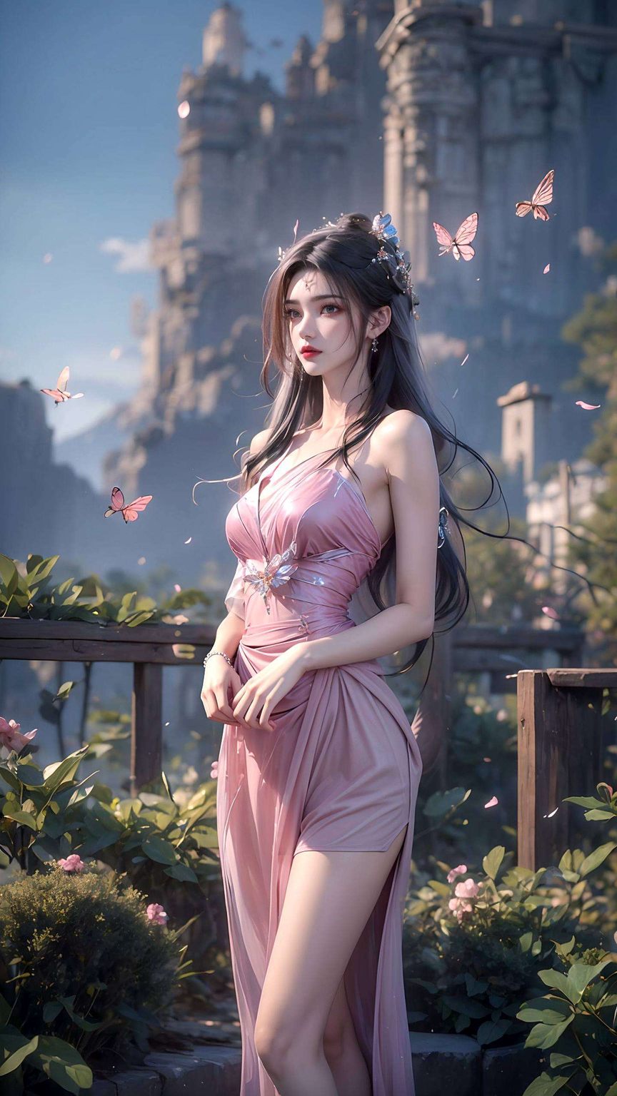 带来粉色梦幻的视觉享受融合国漫美女李慕婉的甜美形象