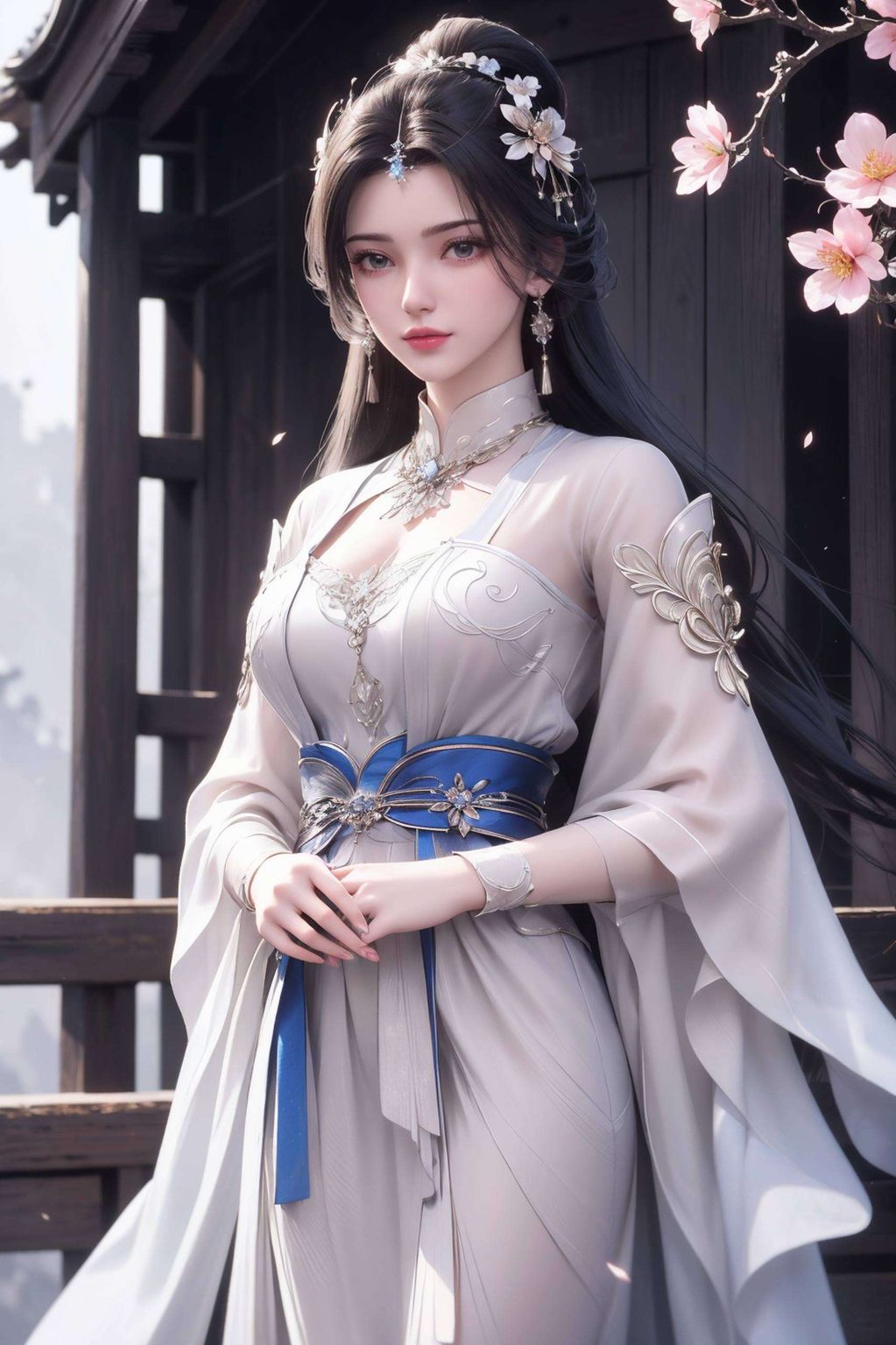 散发着温柔的光芒描绘了AI国漫女神神马李慕婉的绝美神态