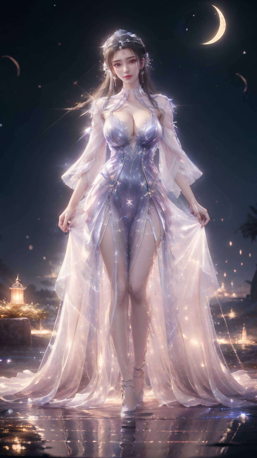 他们的身影映在超高清4K壁纸中仙逆世界里的王林与李慕婉