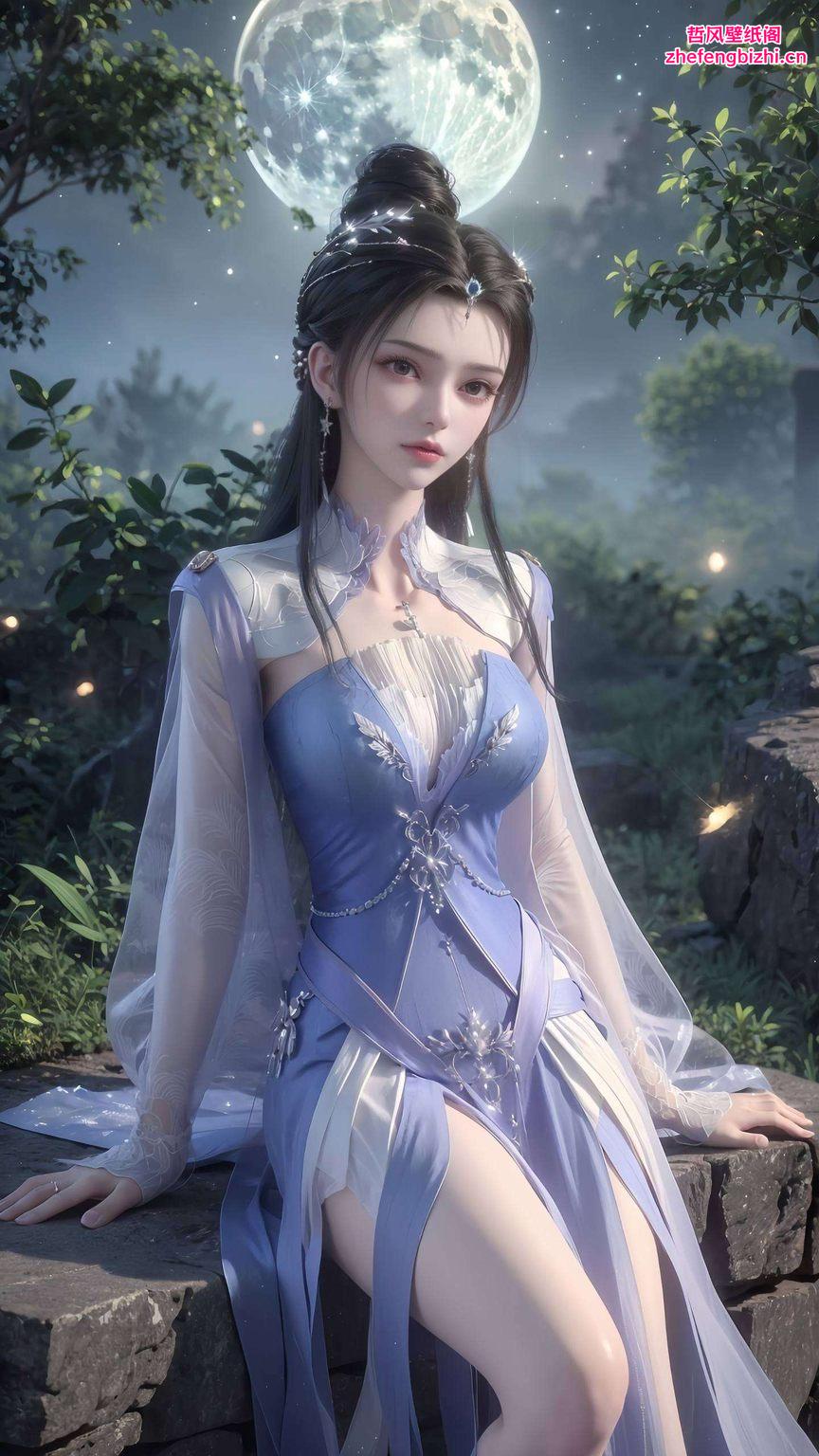 主角李慕婉的背影优雅迷人淡雅的色彩与细腻的线条