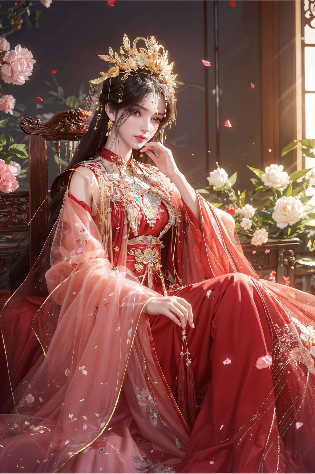 绘制出粉色梦境中的国漫美女她眉眼含笑