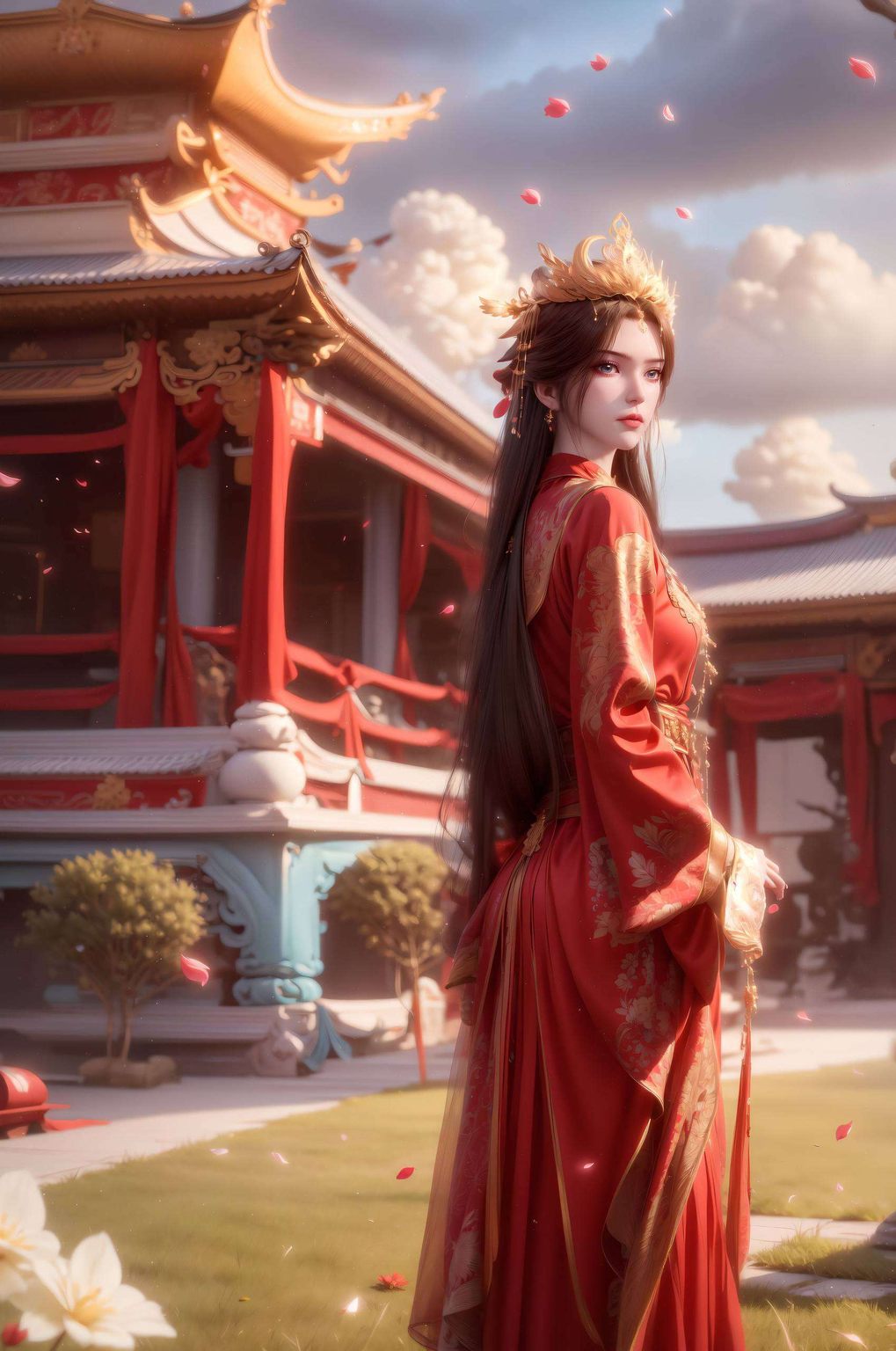 流畅的线条AI绘画人物动作参考图同人作品：苹果AI国漫带你领略李慕婉原图全身壁纸的别样风采