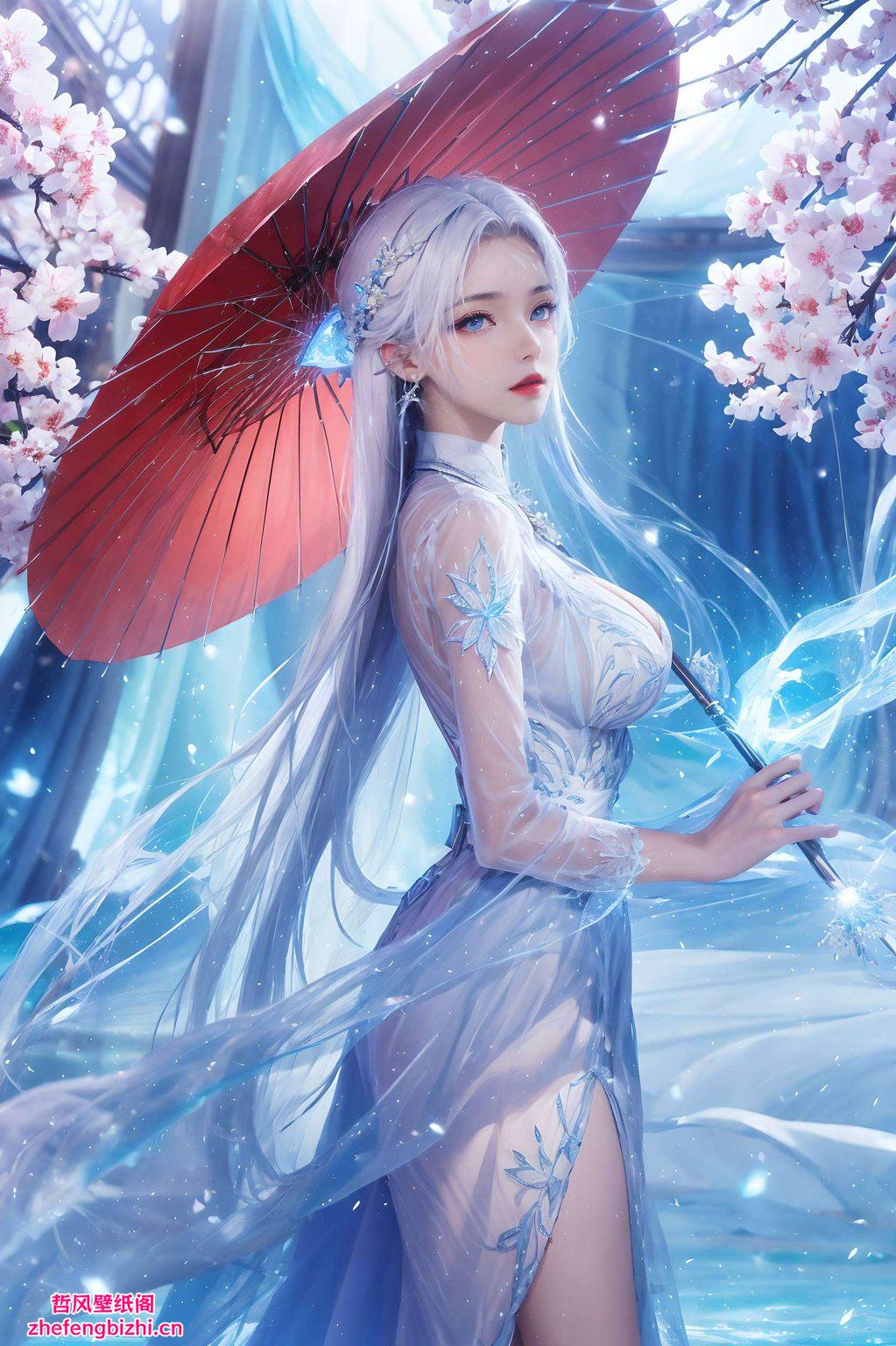 似乎在等待着什么在这张1920x1080的AI绘画壁纸中