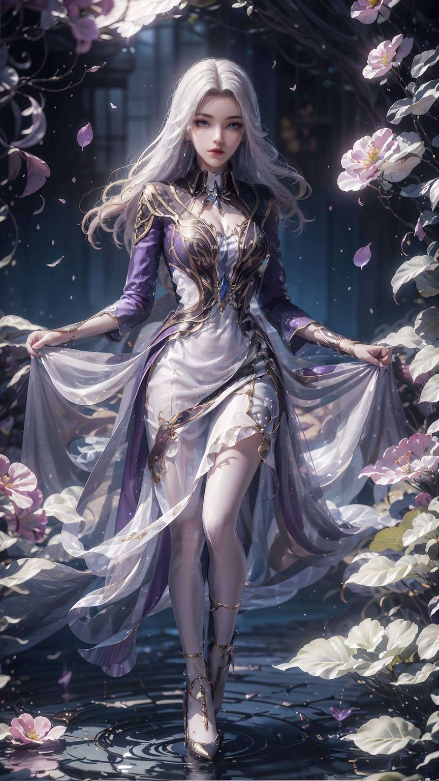 是AI国漫女神凌落宸的绝美风采细腻纹理