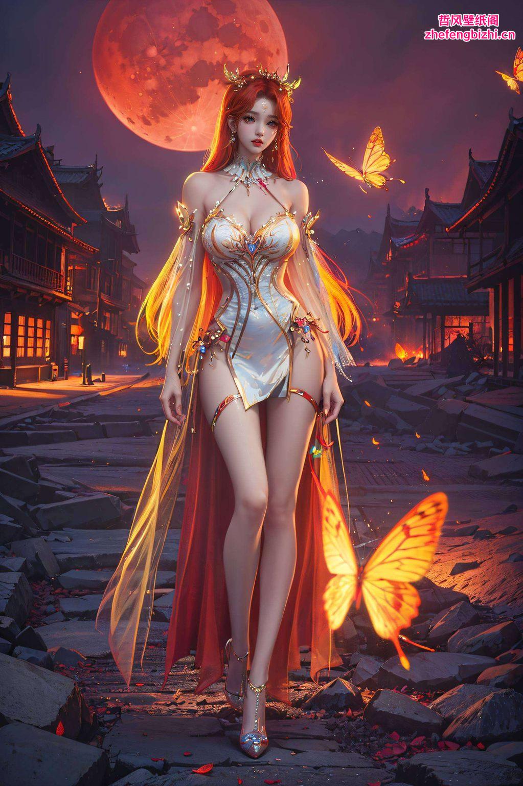 古风壁纸中的绝世佳人更添神秘魅力