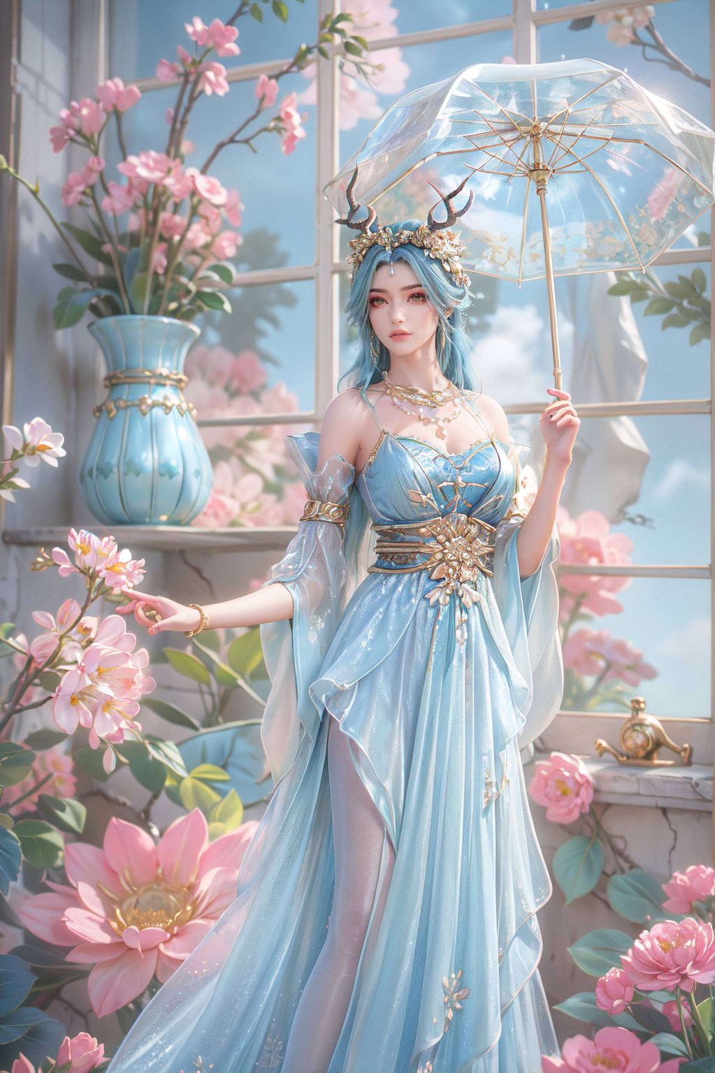 一位伤感国漫女生她的身影犹如星光点缀