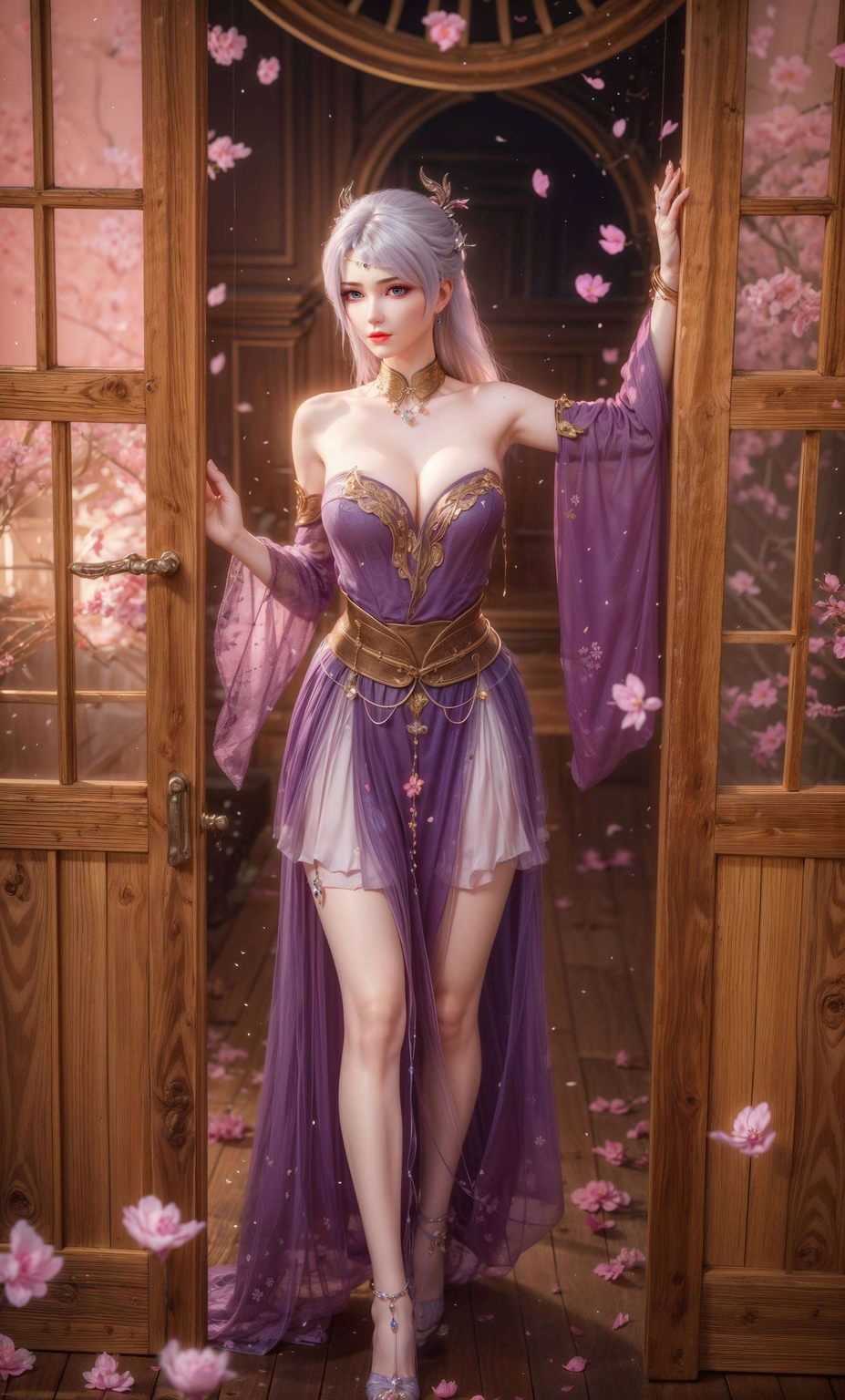 这款AI绘画的格纹IPad国漫女神唯美手机壁纸灵动中带着一丝神秘