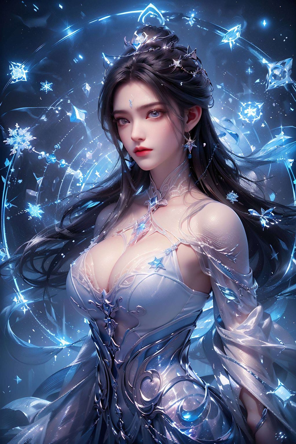 以诛仙中的美女角色为灵感完美捕捉了她的优雅体态与清新气质