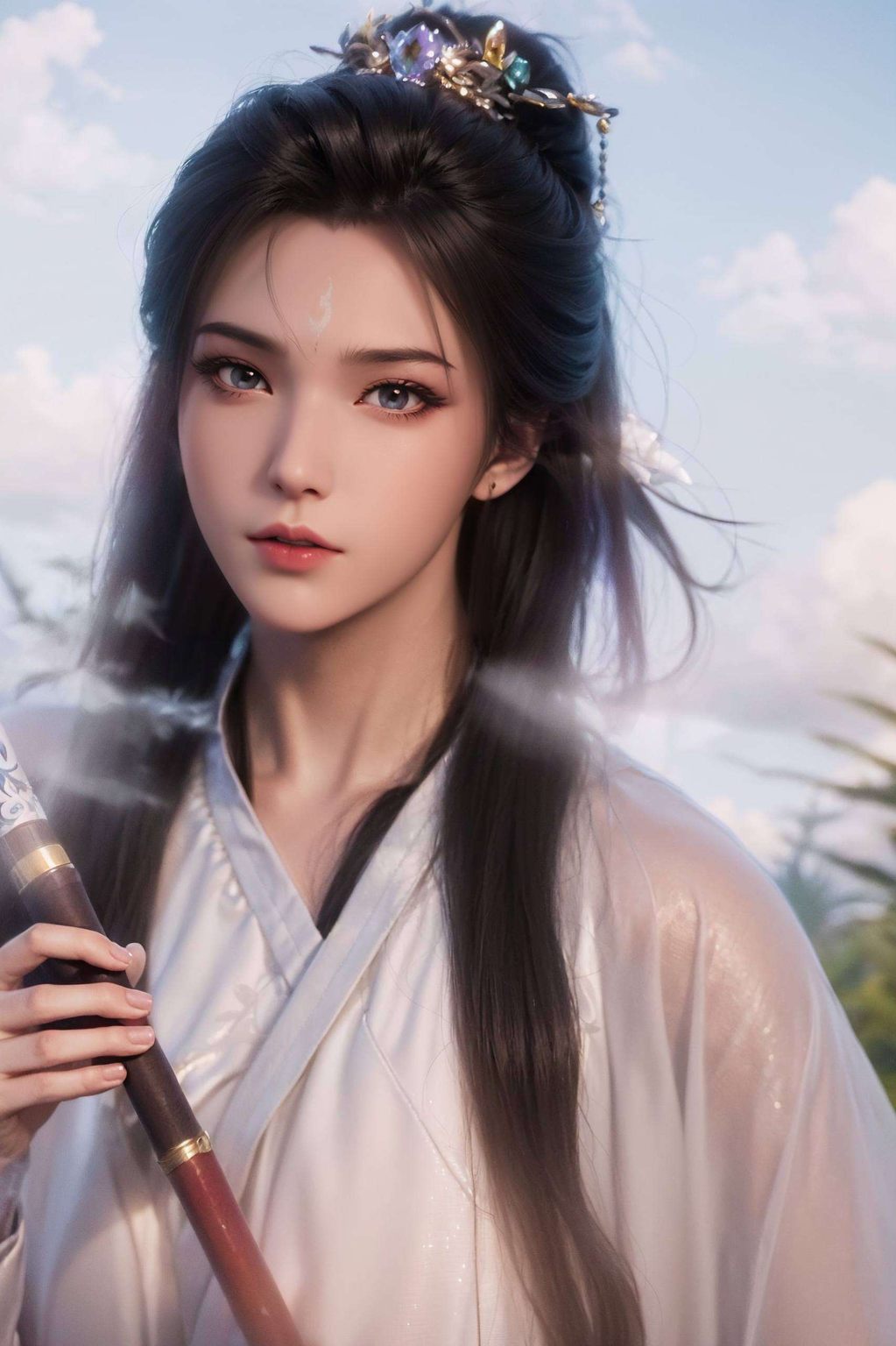 陆雪琪的倩影跃然于壁纸之上伤感条纹与炫彩光影交织