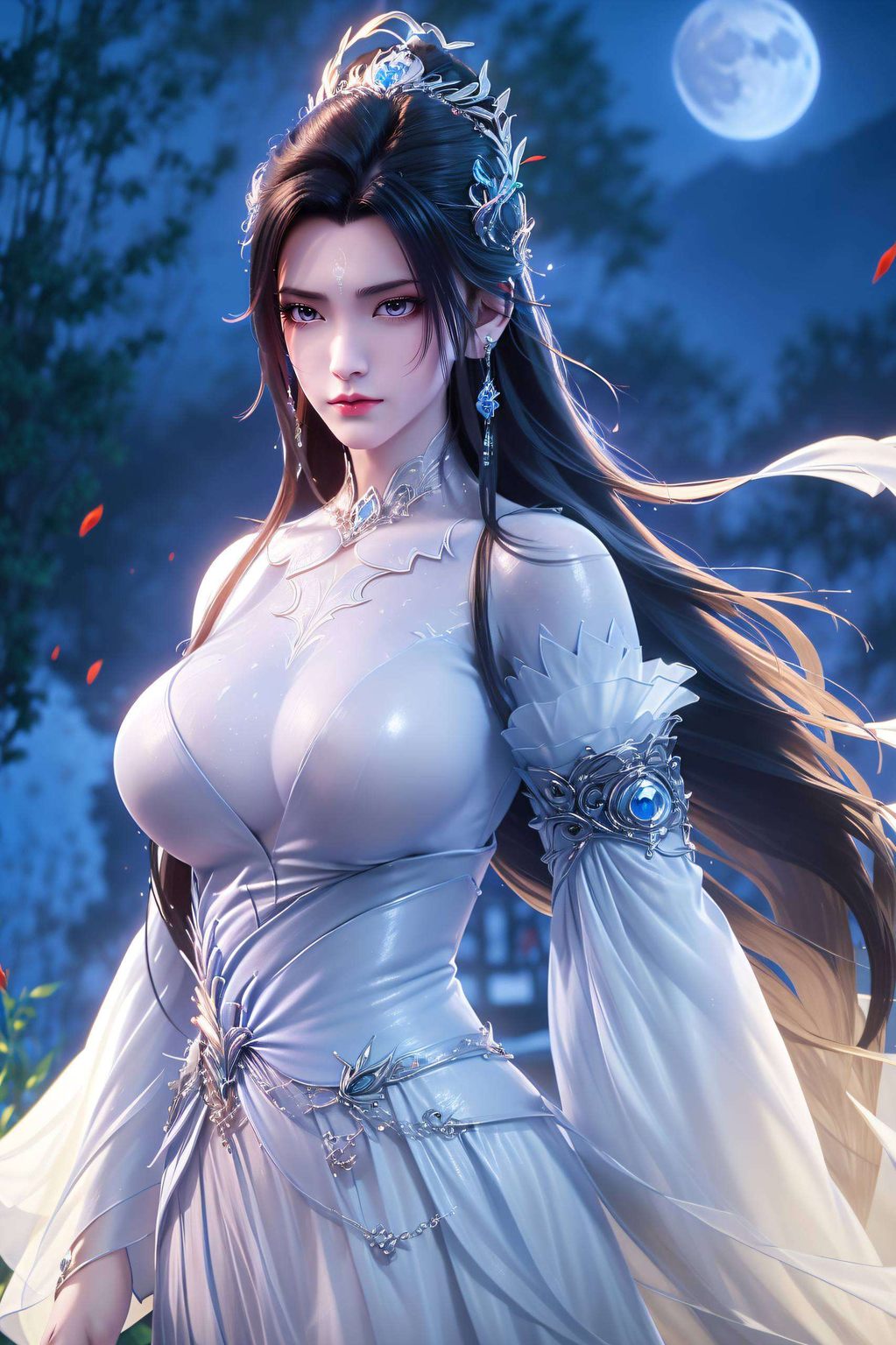 展现出古典美女的韵味与力量这款国漫女生抽象线条壁纸