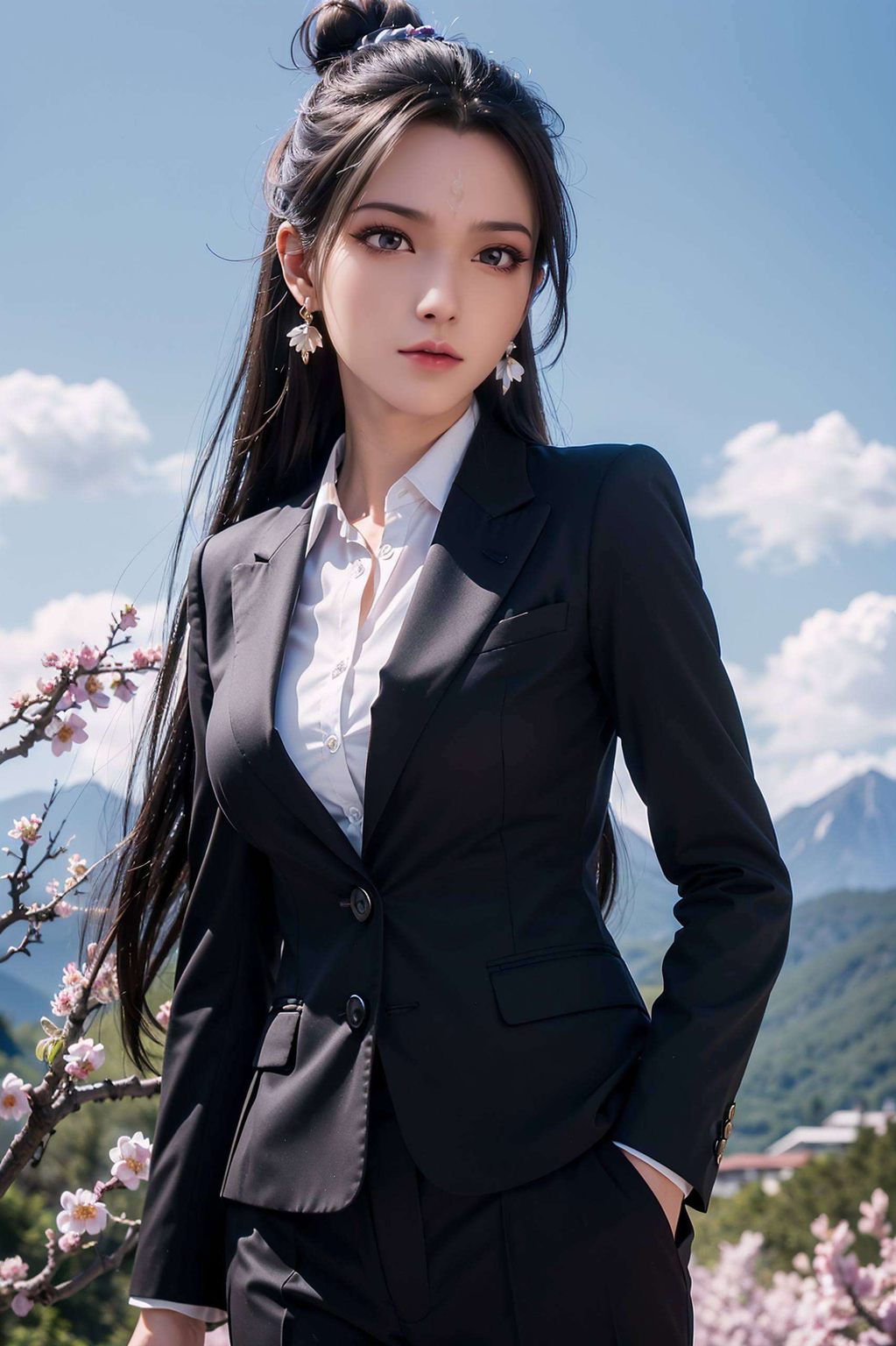 一袭白衣仙子风华尽显