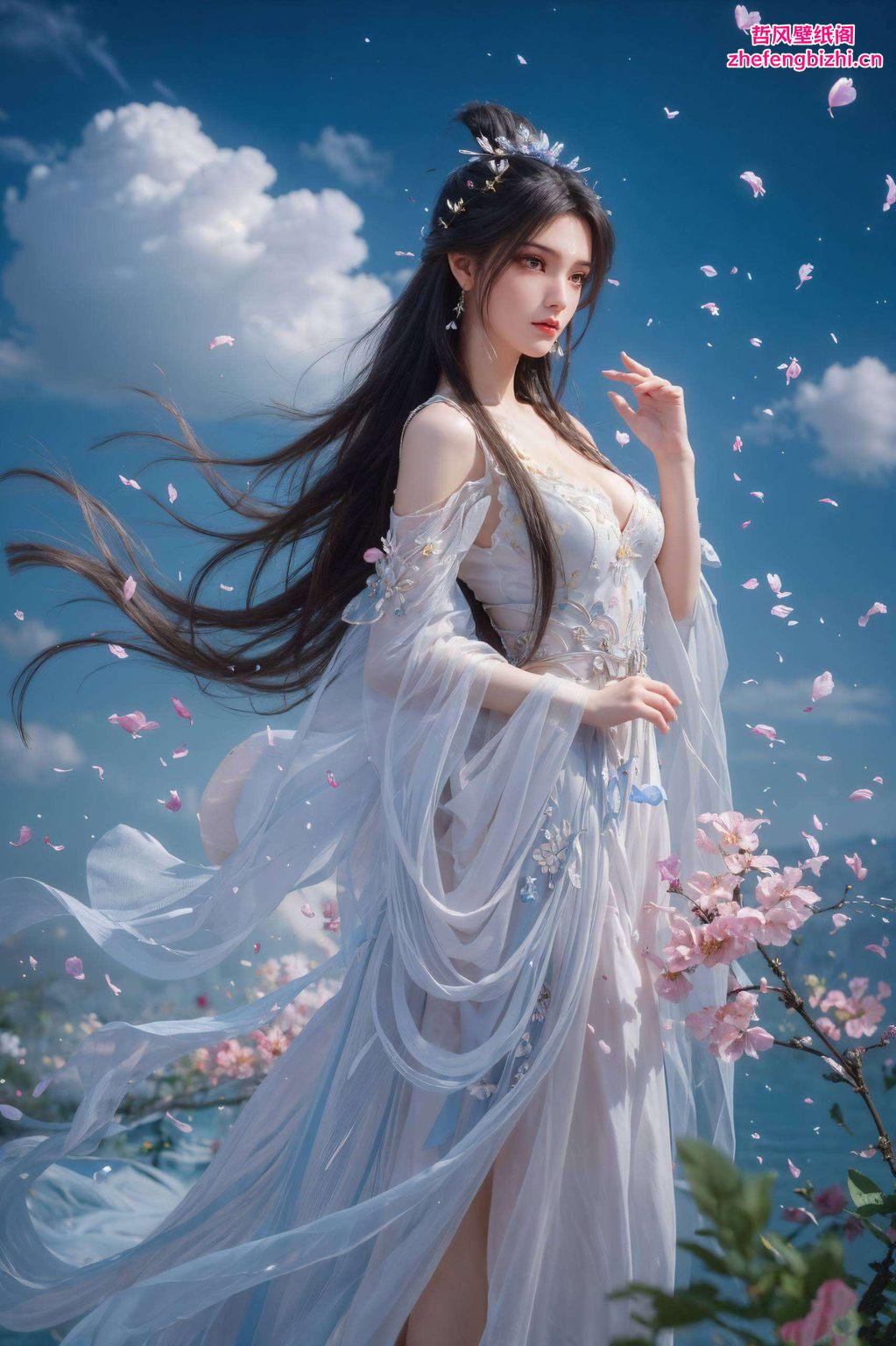以细腻的笔触捕捉了她飘逸的仙姿为你的电脑桌面增添一抹不凡的灵动之美