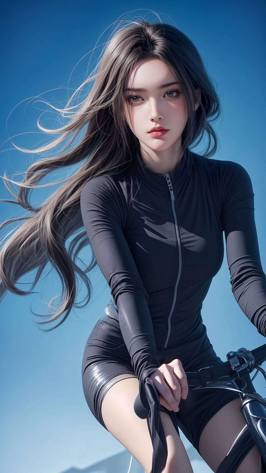 丝绒般的发丝在阳光下闪耀着柔和的光泽被定格在这超高清4K艺术壁纸中