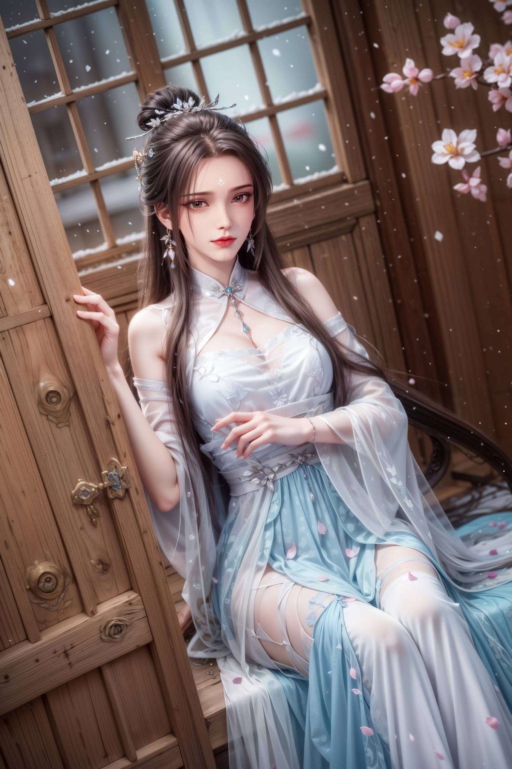 这款「诛仙陆雪琪惊鸿雪壁纸」不规则的设计让壁纸更具艺术感