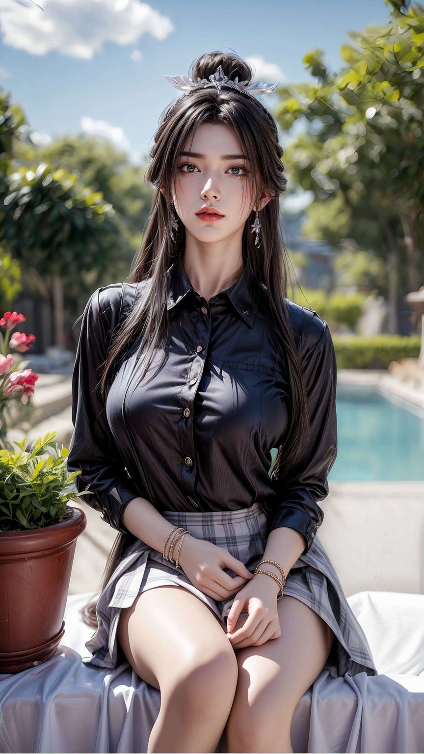 青丝垂肩2k高清壁纸捕捉了她每一个精致的细节