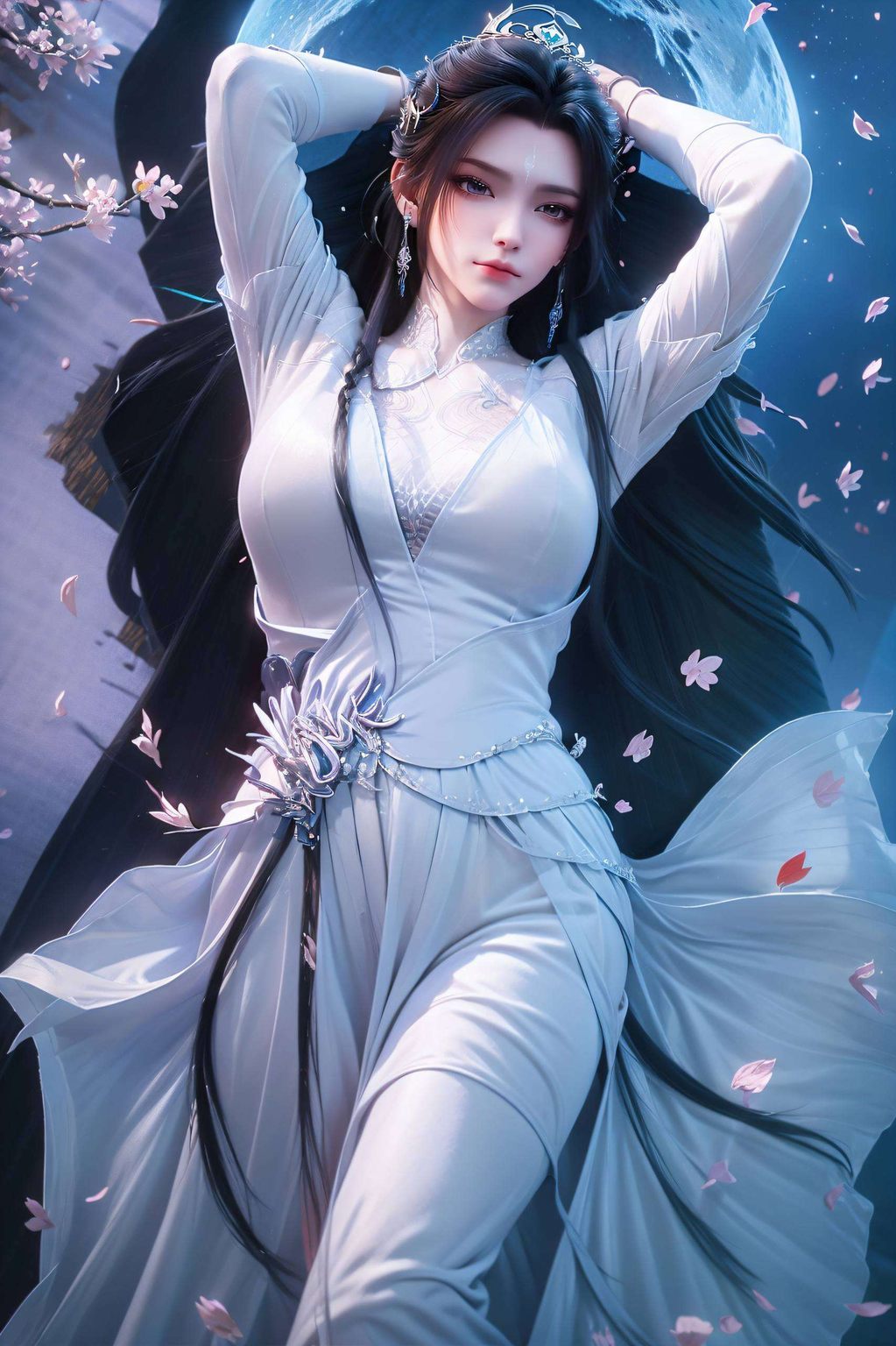 那抹白衣如雪剑指苍穹的女子