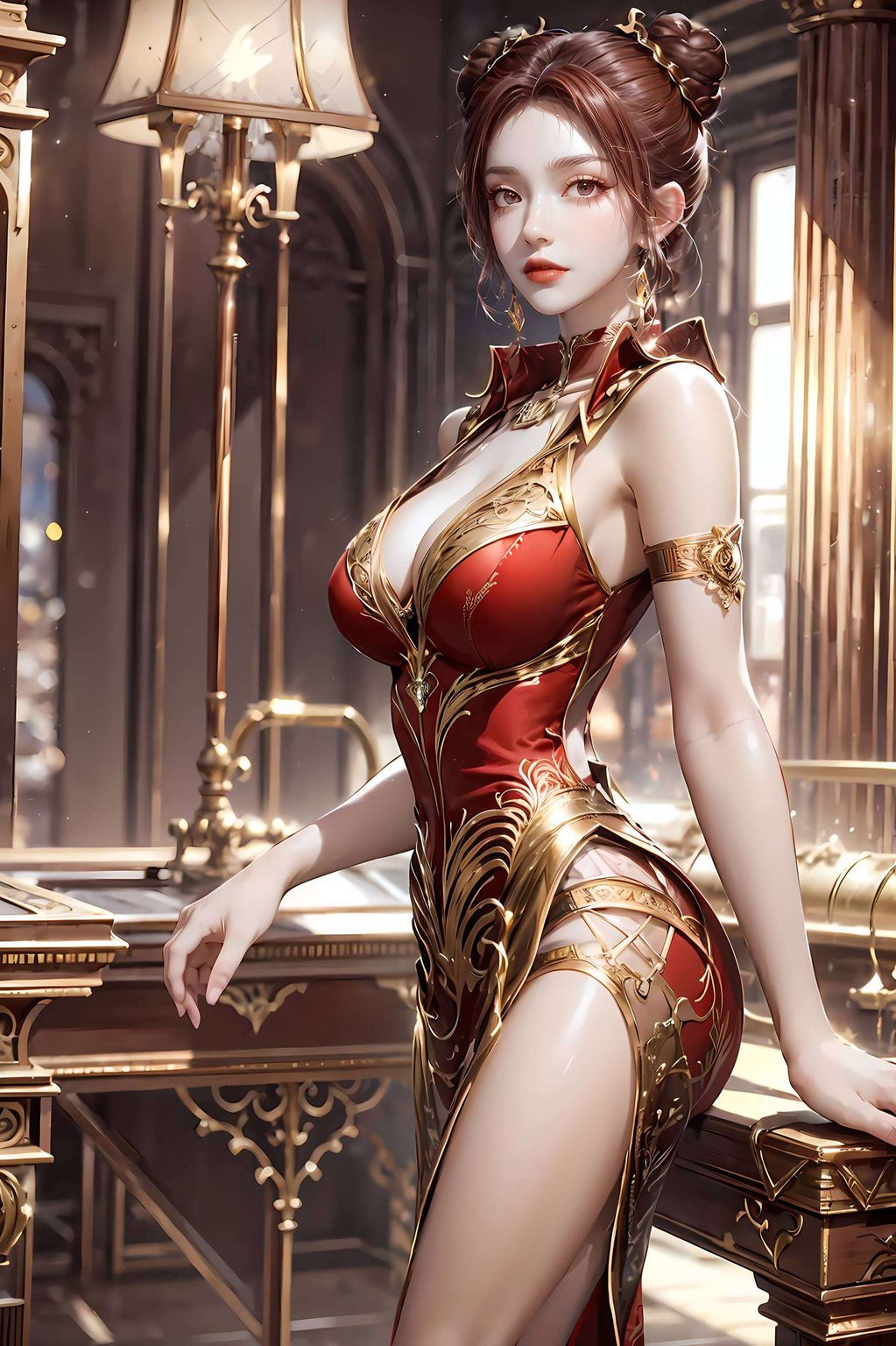 展现出无与伦比的霸气之美这位AI国漫美女——豪华苹果AI女神